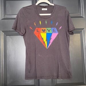 Lauren Moshi Electric Love Diamond Limited Edition Short Sleeve Tee Size Small